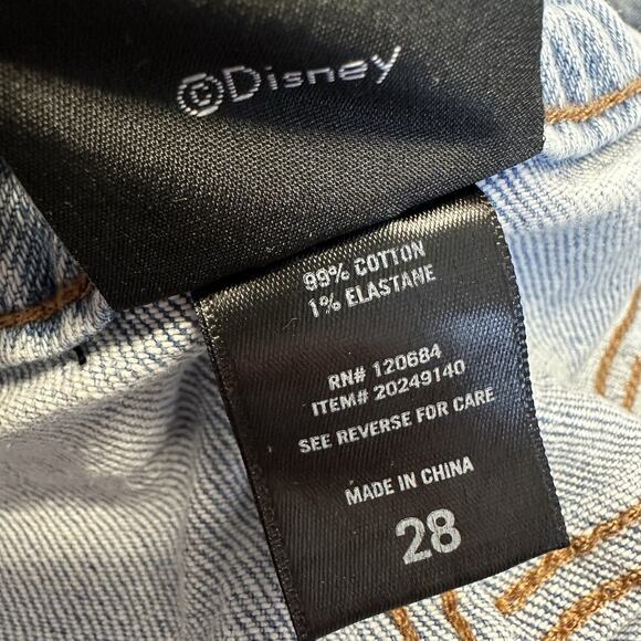 Disney X‎ Hot Topic Mickey Minnie Mouse Floral Mom Jeans Light Wash Plus Size 28 - Picture 11 of 12